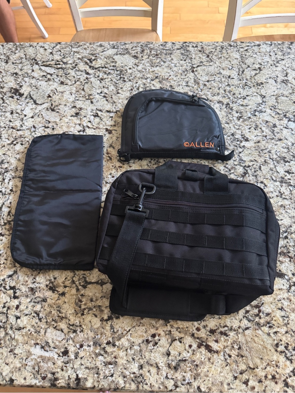 Black Tactical Messenger Bag with Organizer Pouch & gun pouch